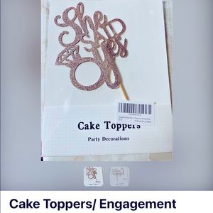 “She said yes” cake topper